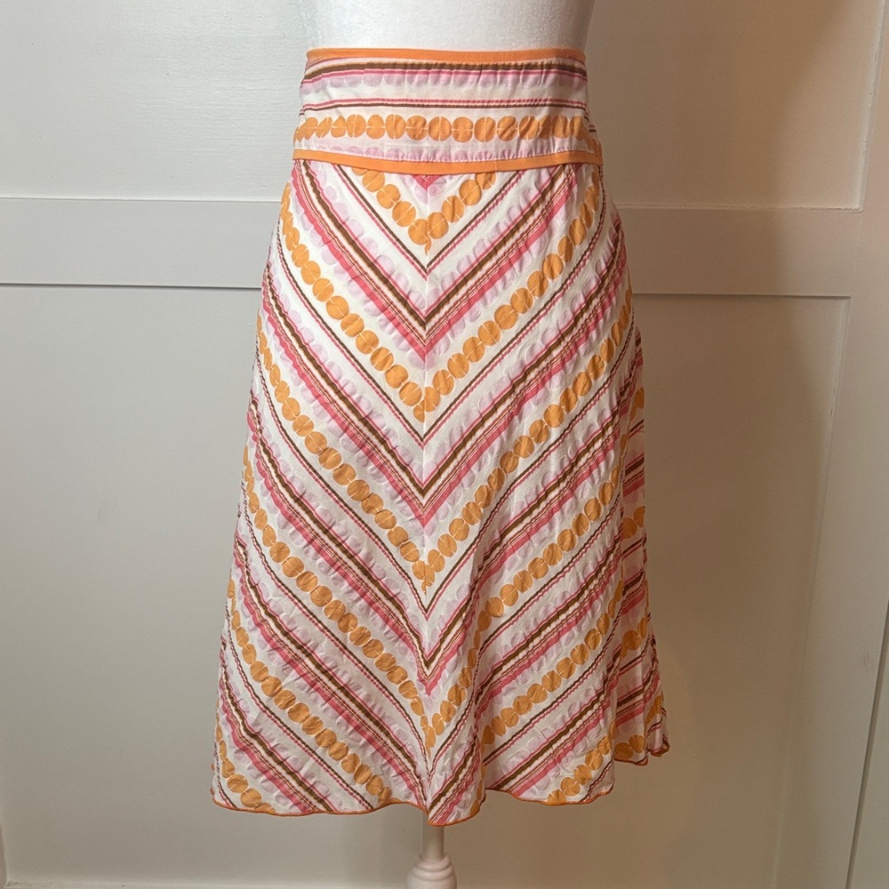 Striped Multicolor A-Line Skirt size large new with tags